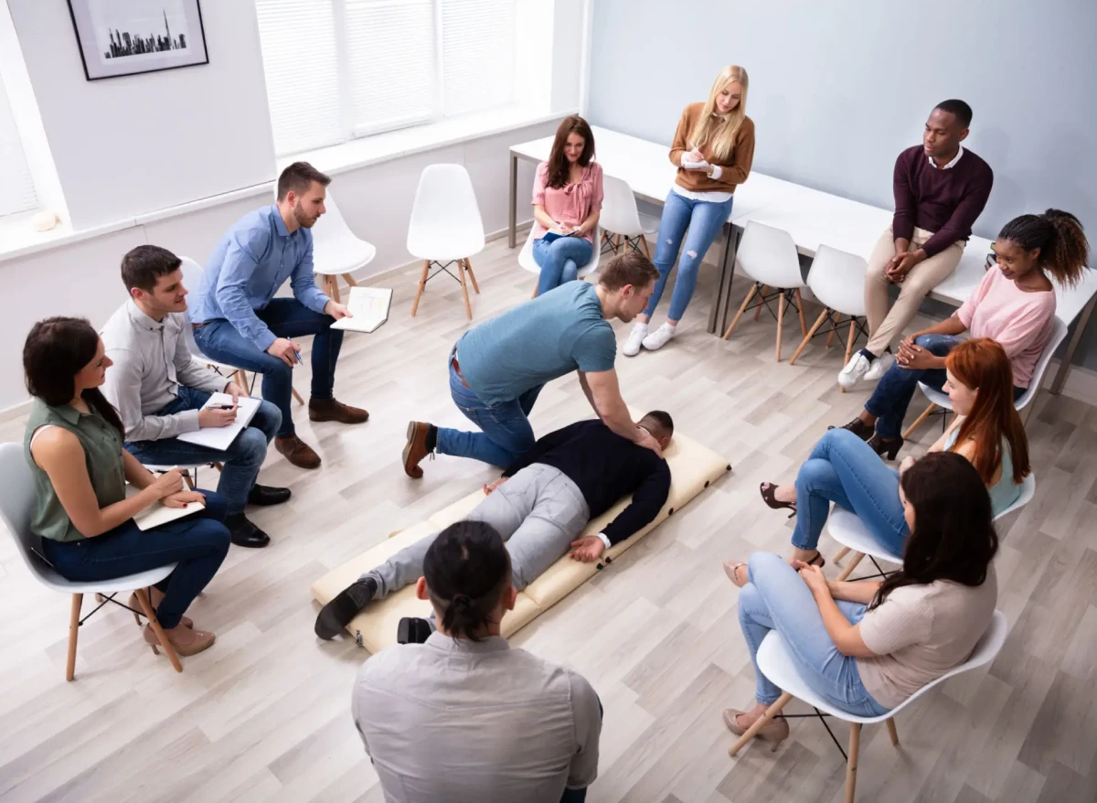 First aid training group session